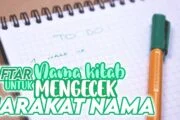 DAFTAR NAMA KITAB UNTUK MENGECEK HARAKAT NAMA (Spesial Untuk Para Ustaz)